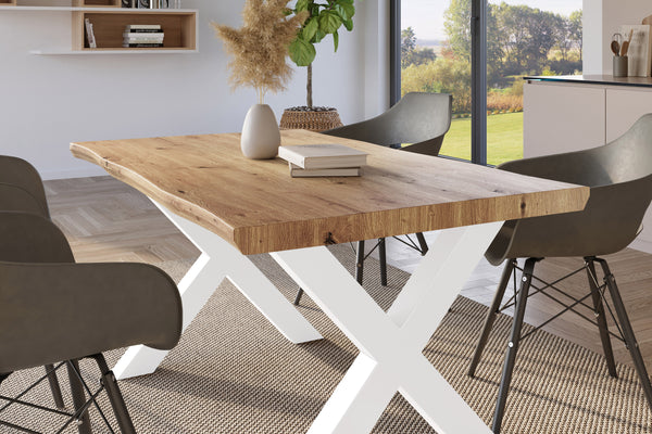 #holzwildeiche-optik #120x80 #x-gestellweiß