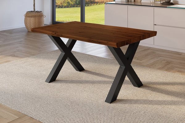#holznussbaum-optik #120x80 #x-gestellschwarz