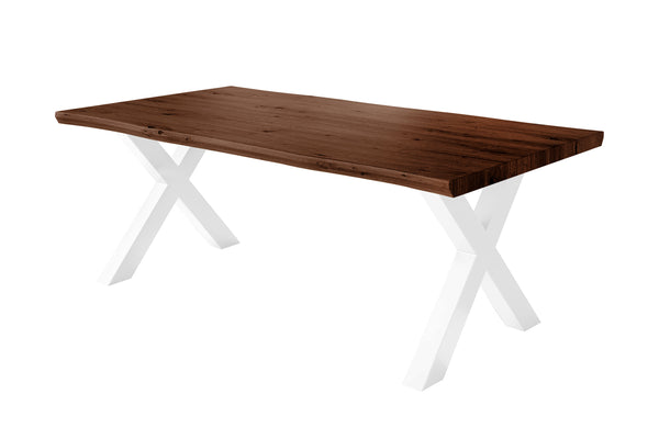#holznussbaum-optik #180x90 #x-gestellweiß