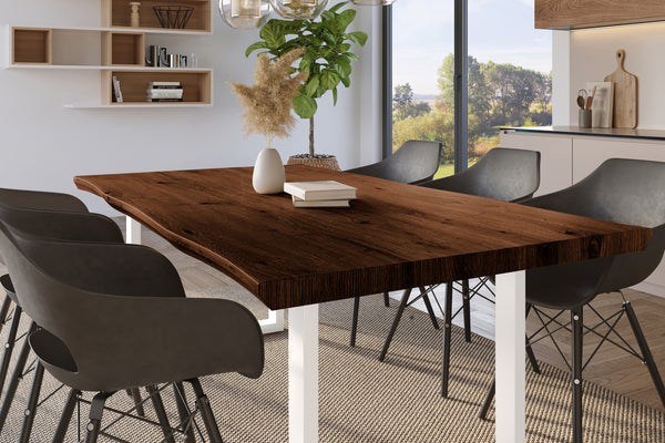 #holznussbaum-optik #220x100 #u-gestellweiß