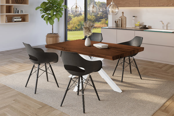 #holznussbaum-optik #120x80 #spider-gestellweiß