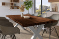 #holznussbaum-optik #220x100 #x-gestellsilber