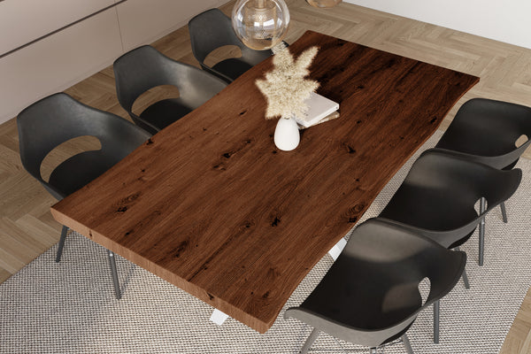 #holznussbaum-optik #220x100 #spider-gestellweiß