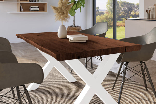 #holznussbaum-optik #120x80 #x-gestellweiß