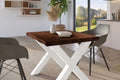 #holznussbaum-optik #80x80 #x-gestellweiß