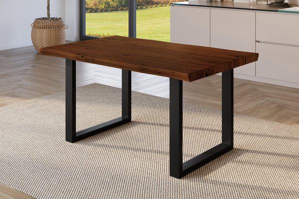 #holznussbaum-optik #140x80 #u-gestellschwarz