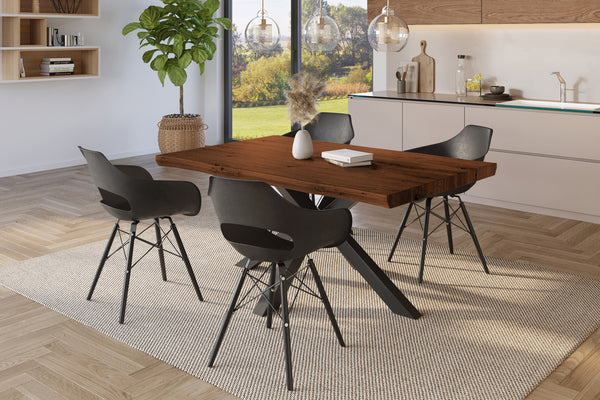 #holznussbaum-optik #120x80 #spider-gestellschwarz