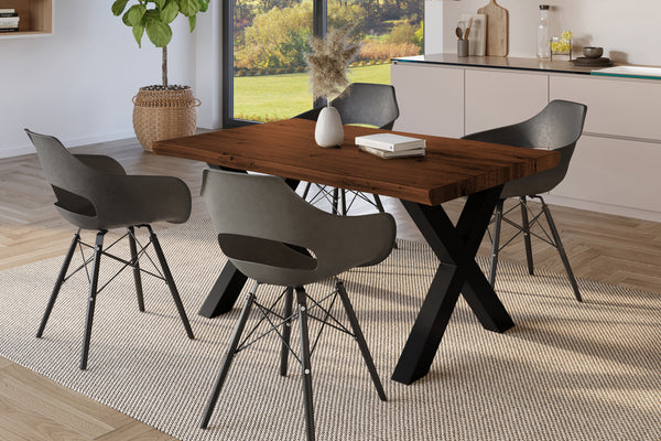#holznussbaum-optik #160x85 #x-gestellschwarz