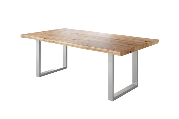 #holzwildeiche-optik #220x100 #u-gestellsilber