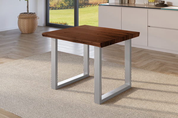 #holznussbaum-optik #80x80 #u-gestellsilber