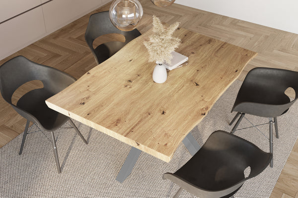 #holzwildeiche-optik #140x80 #spider-gestellsilber
