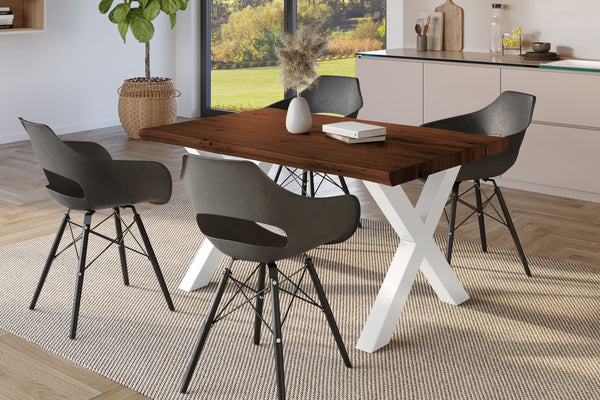 #holznussbaum-optik #140x80 #x-gestellweiß