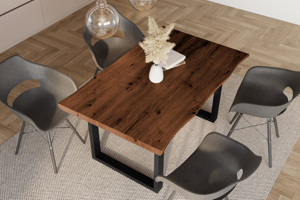 #holznussbaum-optik #120x80 #u-gestellschwarz
