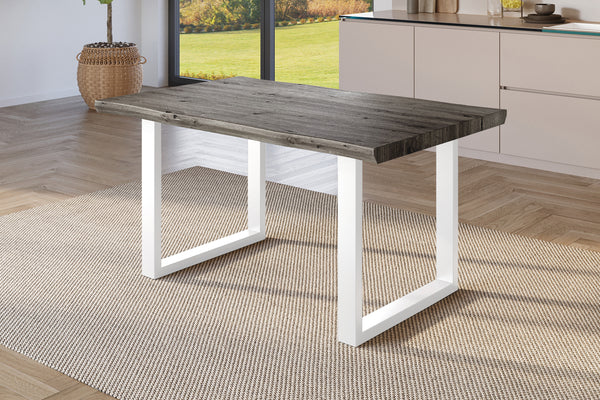 #holzgrau-optik #140x80 #u-gestellweiß