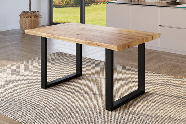 #holzwildeiche-optik #140x80 #u-gestellschwarz
