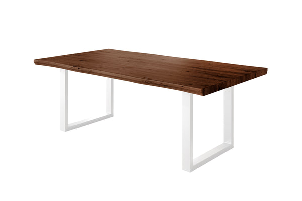 #holznussbaum-optik #180x90 #u-gestellweiß