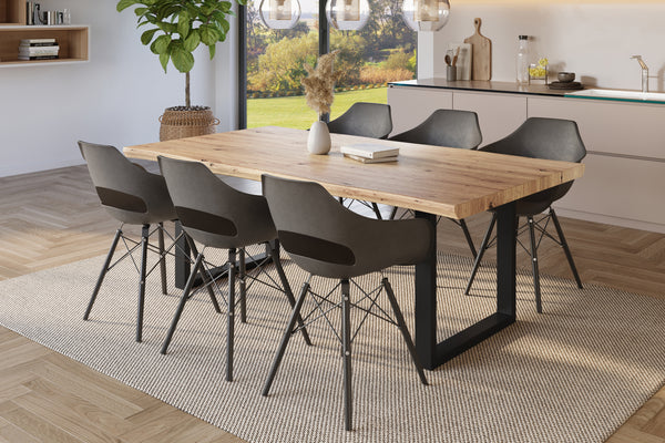 #holzwildeiche-optik #180x90 #u-gestellschwarz