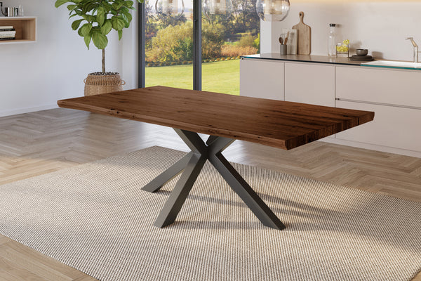#holznussbaum-optik #180x90 #spider-gestellschwarz