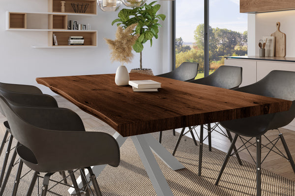#holznussbaum-optik #220x100 #spider-gestellsilber