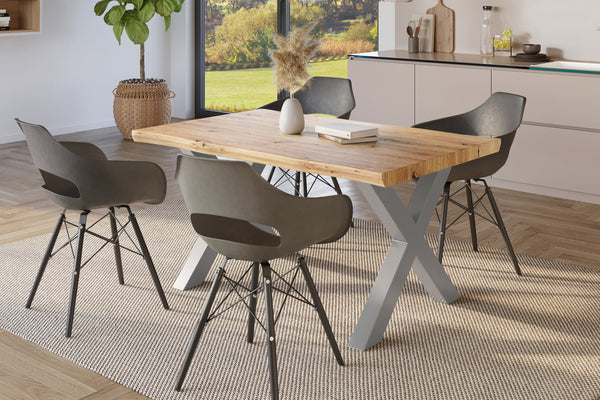 #holzwildeiche-optik #140x80 #x-gestellsilber