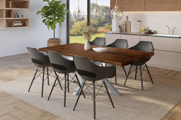 #holznussbaum-optik #180x90 #spider-gestellsilber