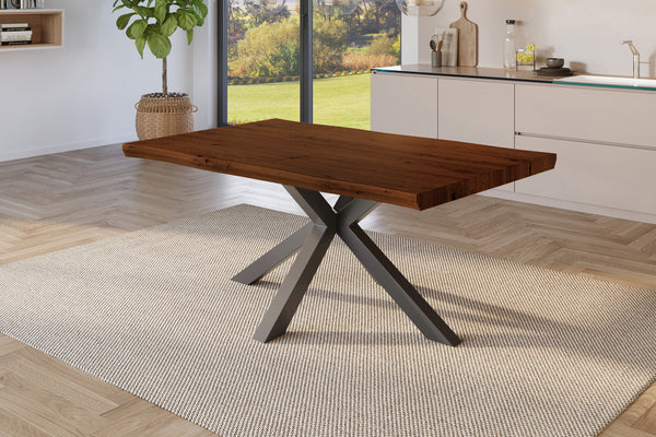 #holznussbaum-optik #120x80 #spider-gestellschwarz