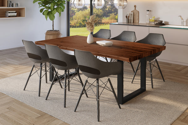 #holznussbaum-optik #180x90 #u-gestellschwarz