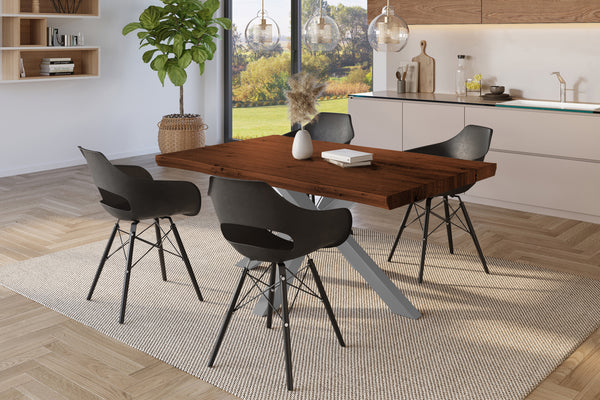 #holznussbaum-optik #120x80 #spider-gestellsilber