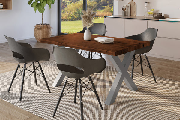#holznussbaum-optik #160x85 #x-gestellsilber