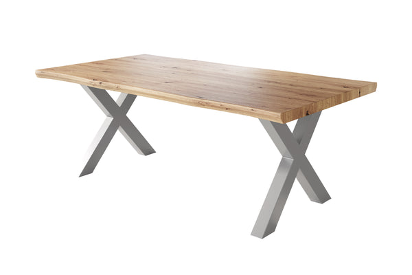 #holzwildeiche-optik #180x90 #x-gestellsilber