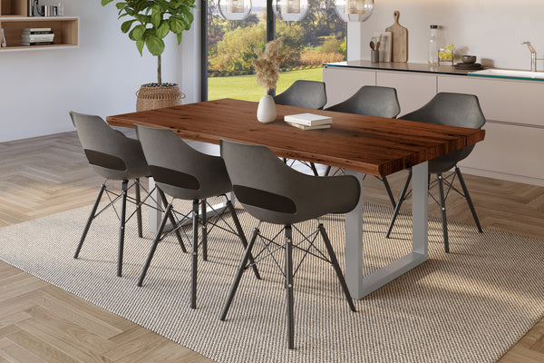 #holznussbaum-optik #180x90 #u-gestellsilber