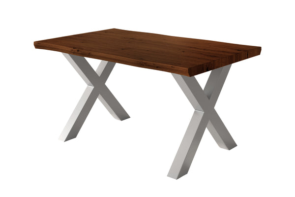 #holznussbaum-optik #120x80 #x-gestellsilber