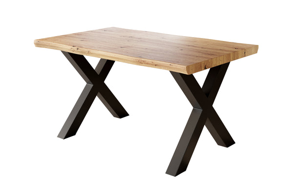 #holzwildeiche-optik #120x80 #x-gestellschwarz