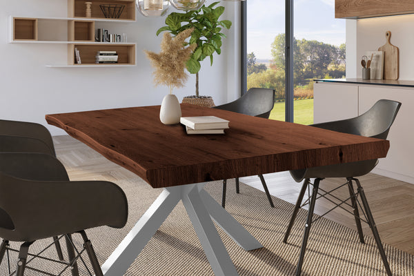 #holznussbaum-optik #120x80 #spider-gestellsilber
