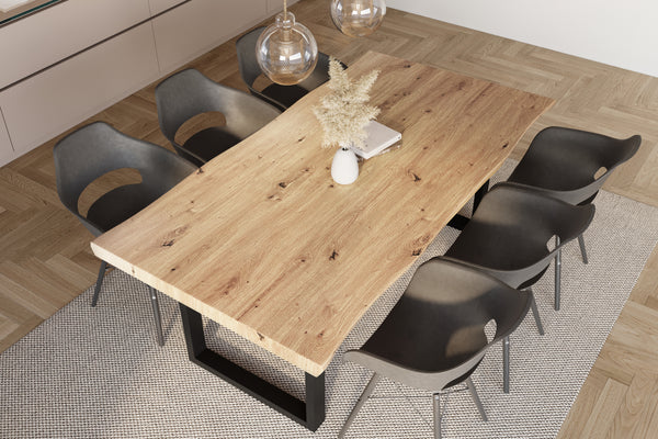 #holzwildeiche-optik #220x100 #u-gestellschwarz