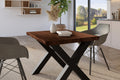 #holznussbaum-optik #80x80 #x-gestellschwarz