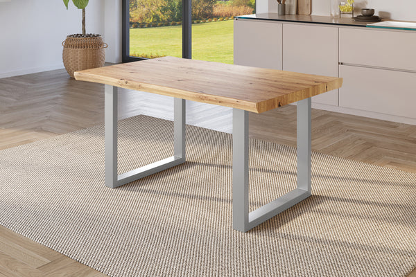 #holzwildeiche-optik #120x80 #u-gestellsilber