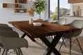 #holznussbaum-optik #220x100 #x-gestellschwarz