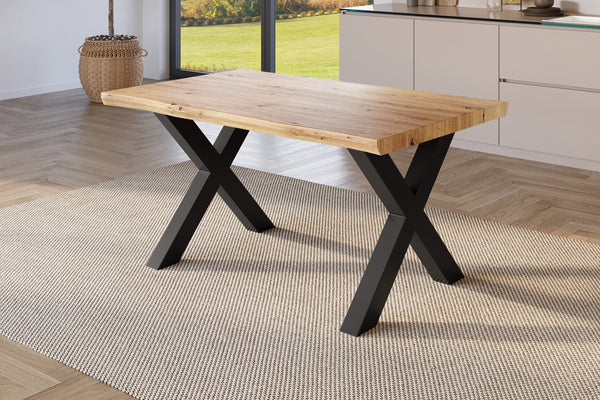 #holzwildeiche-optik #120x80 #x-gestellschwarz