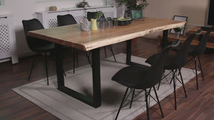 #akazienaturfarben #260x100 #u-gestellschwarz