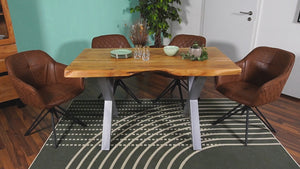 #akazienaturfarben #280x100 #x-gestellsilber