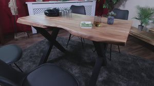 #akazienaturfarben #280x100 #x-gestellschwarz
